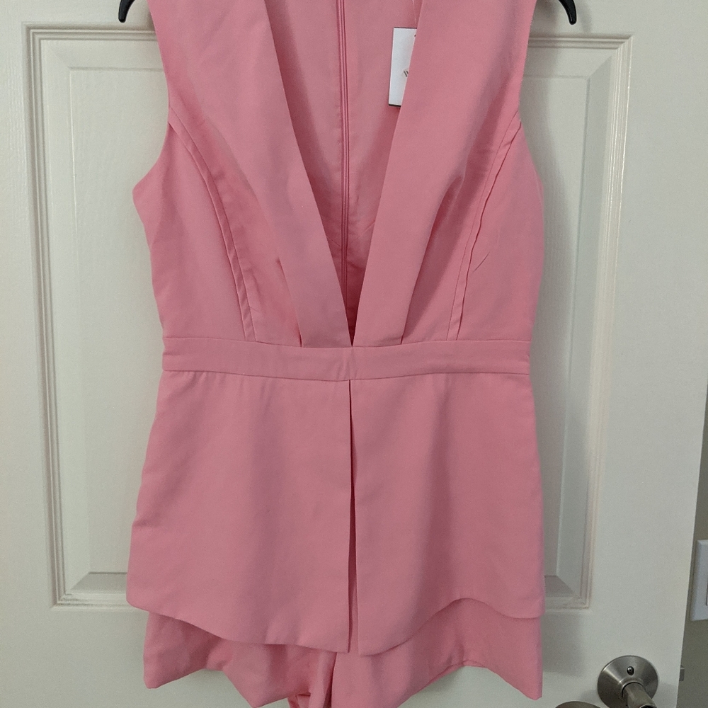 Salmon color V-Neck Romper